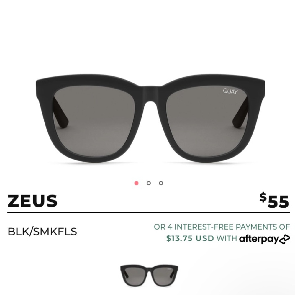 NWOT QUAY Black Zeus Sunglasses